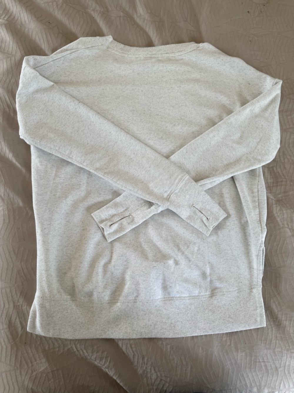 Athleta Coaster Luxe Light Heather Gray Crew Sweatshirt Size Small - Picture 2 of 7